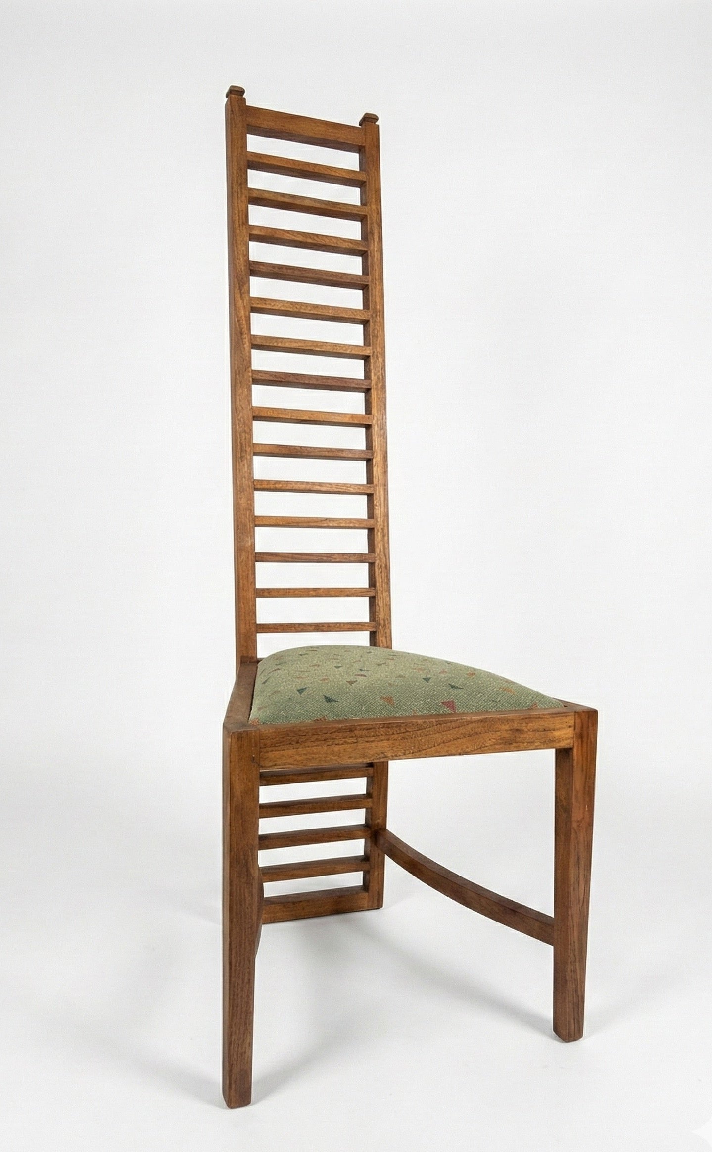 Vintage Unique ladder back chair new abstract boucle fabric two available