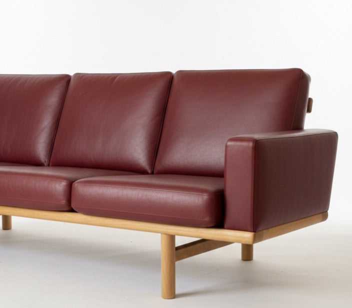 Mid Century Hans Wegner Sofa lounge seat GE 236/3 oak frame Custom Upholstery