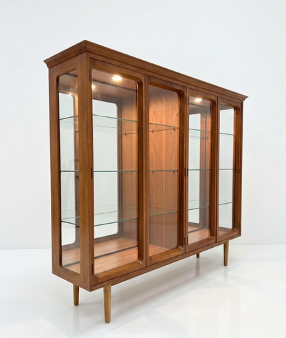 Mid Century Chiswell Glass and teak display cabinet