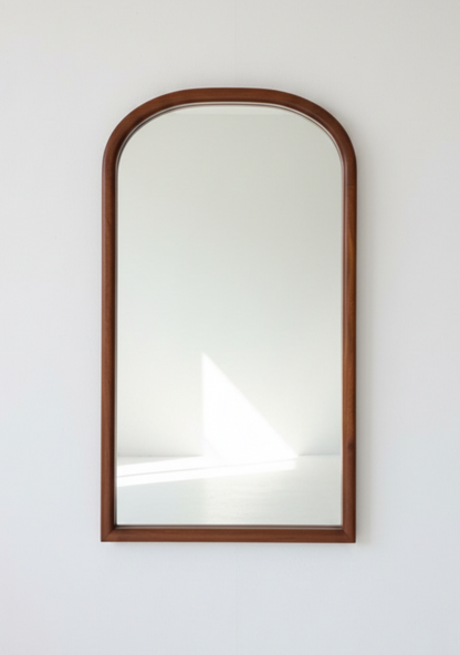 Parker Mid Century Arc Mirror teak frame ready to hang MCM