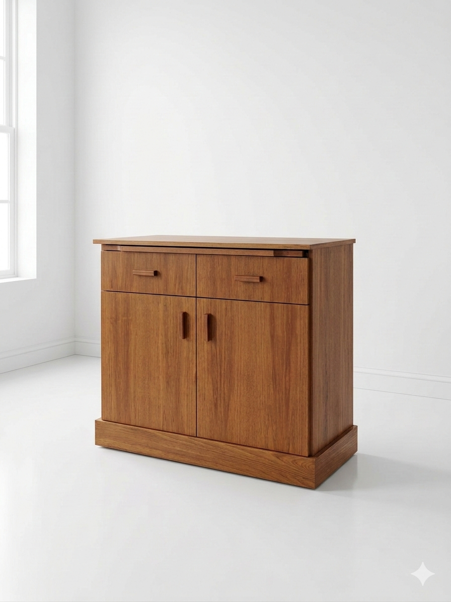 Parker Teak Liquor Cabinet with Pull-Out Bar