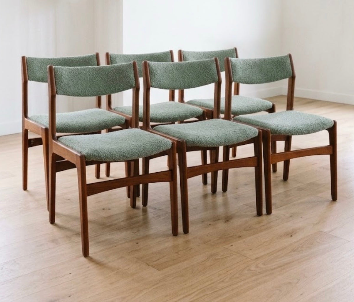 Mid Century Danish set of 6 dining chairs teak Erik Buch