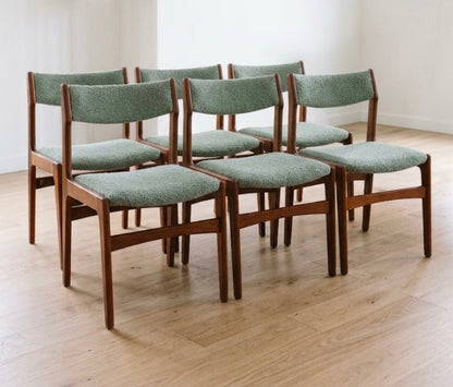 Mid Century Danish set of 6 dining chairs teak Erik Buch