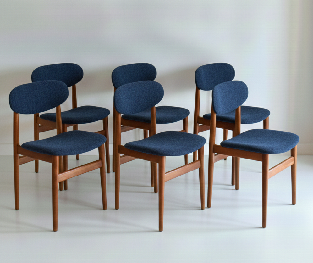 Mid Century Elite Bean Chairs set of SIX Tasmanian Ash CUSTOM UPHOLSTERY