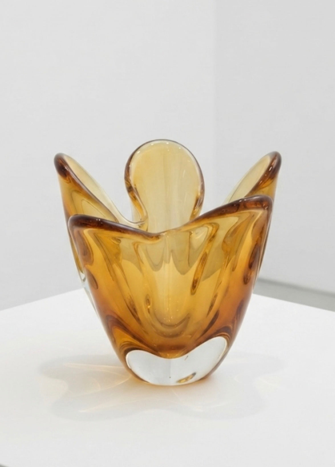 Mid-Century Murano art glass amber