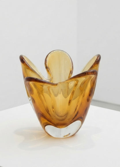 Mid-Century Murano art glass amber