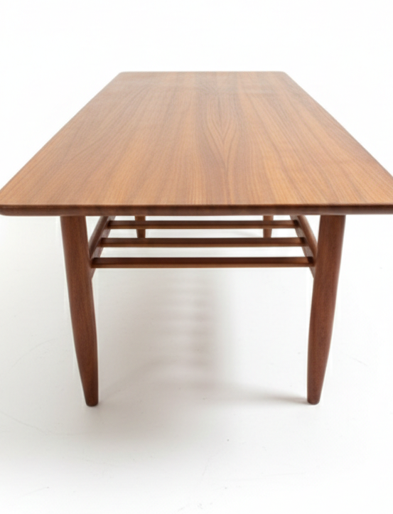 Mid Century Noblett teak table magazine rack slated mcm retro 1960s