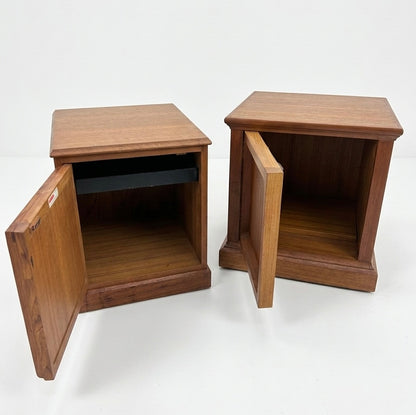 Mid Century Australian Chiswell teak pair side tables cabinet low bed side tables mcm retro
