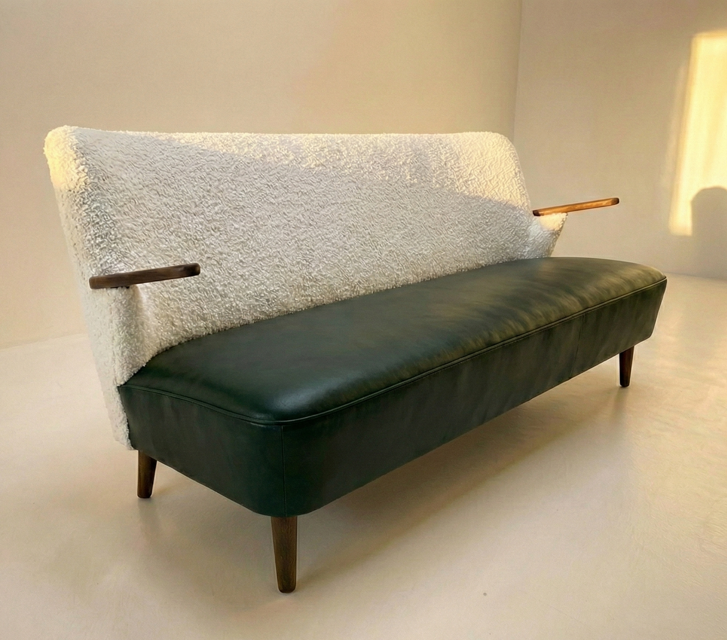 Mid Century Danish lounge sofa teak frame restro Custom Upholstery 3-4 week lead time