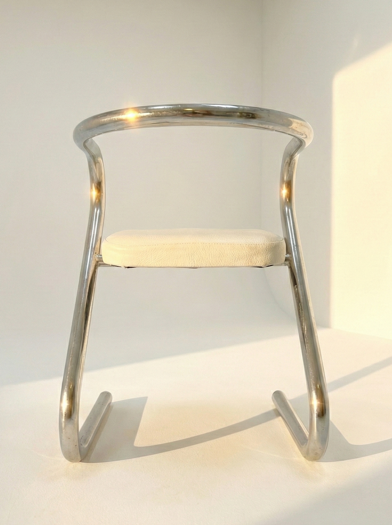 Mid Century Swedish Chrome chair Borge Lindau 1970s