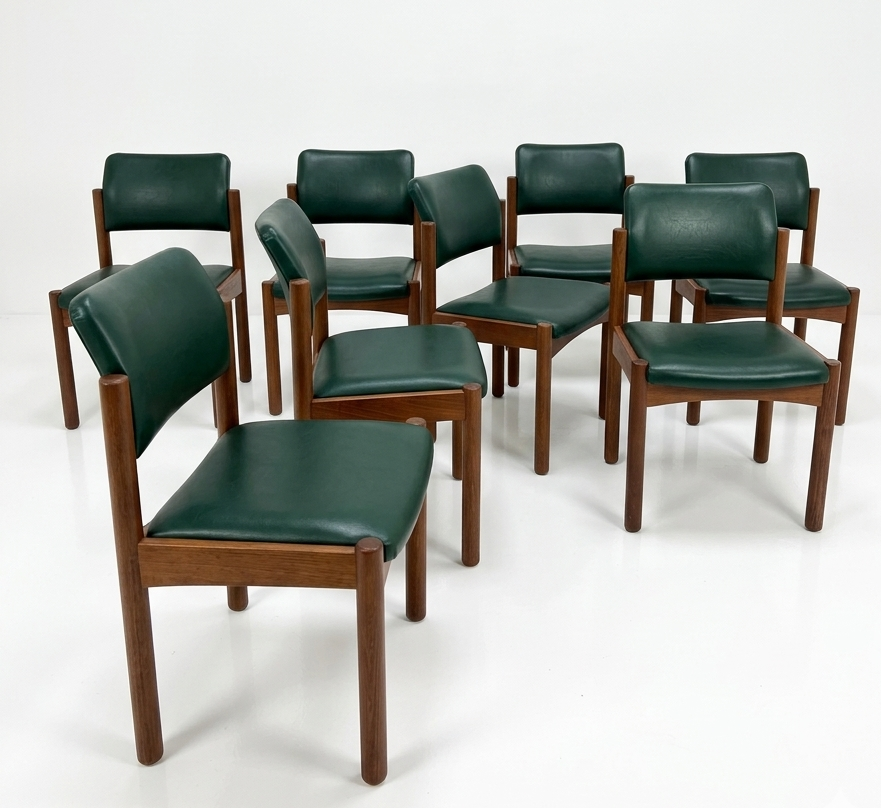 Mid Century Chiswell teak chairs set of 8 retro Custom order new upholstery