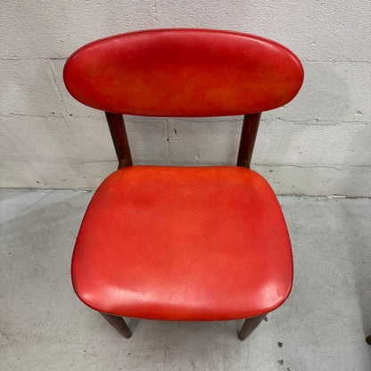 Mid Century Elite bean Tasmanian Ash chairs orange vinyl