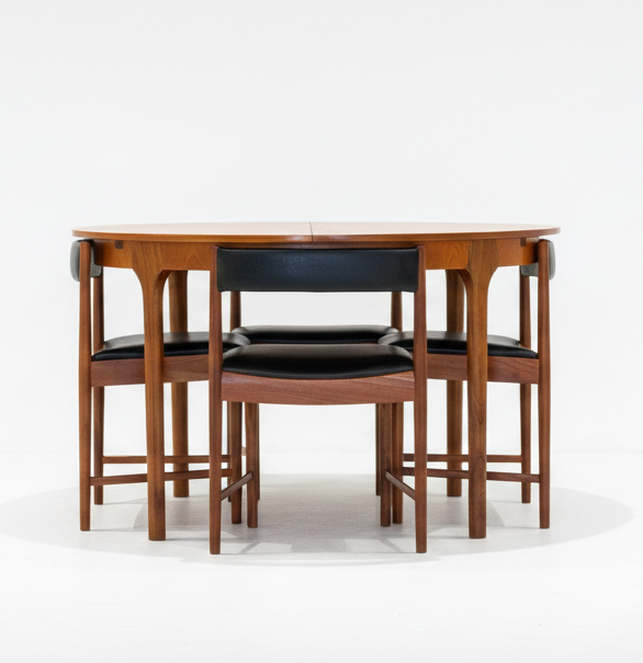 Sold Mid Century Mcintosh dining chairs teak retro short seating suits T 21 dining table set of six