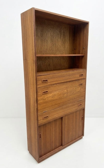Mid Century Narrow Black bean liquor bar storage bookshelf