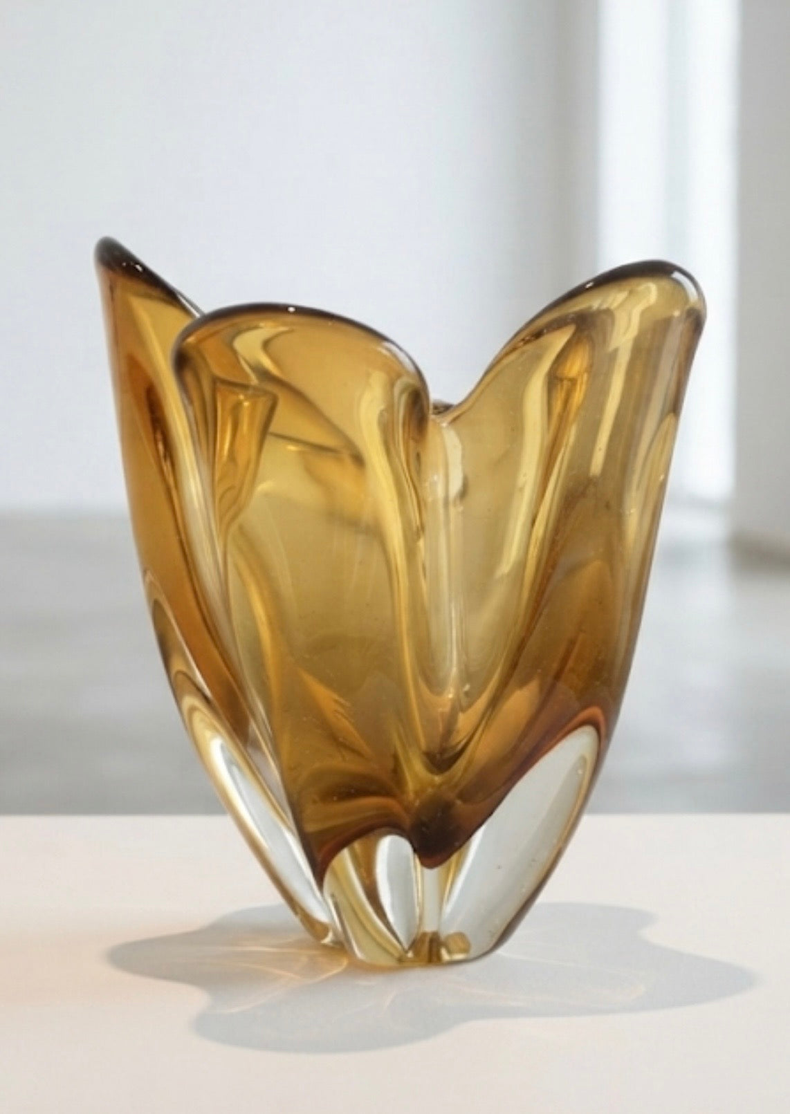 Mid-Century Murano art glass amber