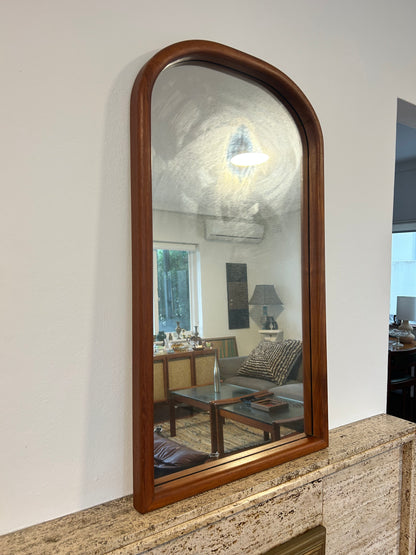 Parker Mid Century Arc Mirror teak frame ready to hang MCM