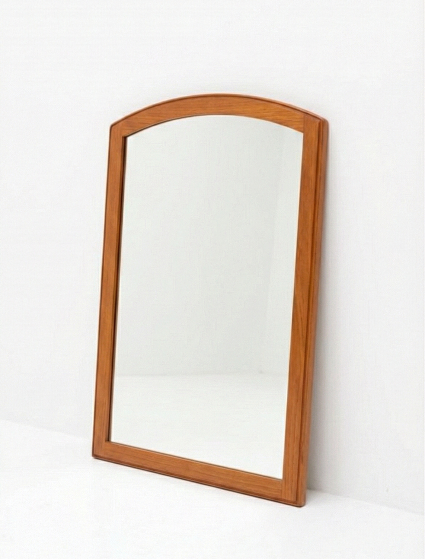 Mid Century Golden Teak Arch Chiswell Mirror 1970s retro vintage ready to hang