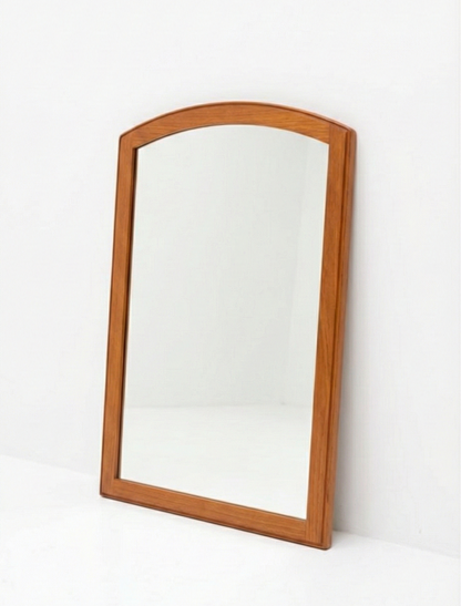 Mid Century Golden Teak Arch Chiswell Mirror 1970s retro vintage ready to hang