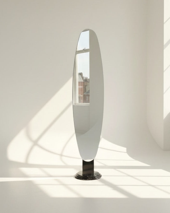 Vintage Lip Stick 1970s Oval Standing Mirror