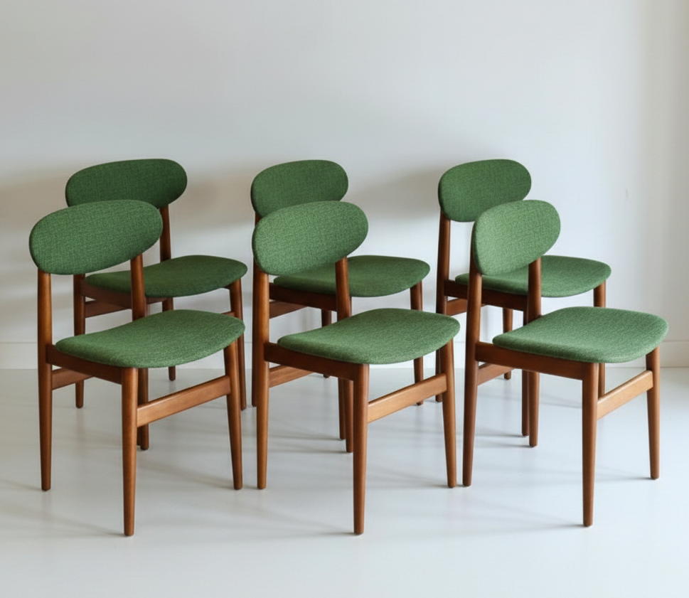Mid Century Elite Bean Chairs set of SIX Tasmanian Ash CUSTOM UPHOLSTERY