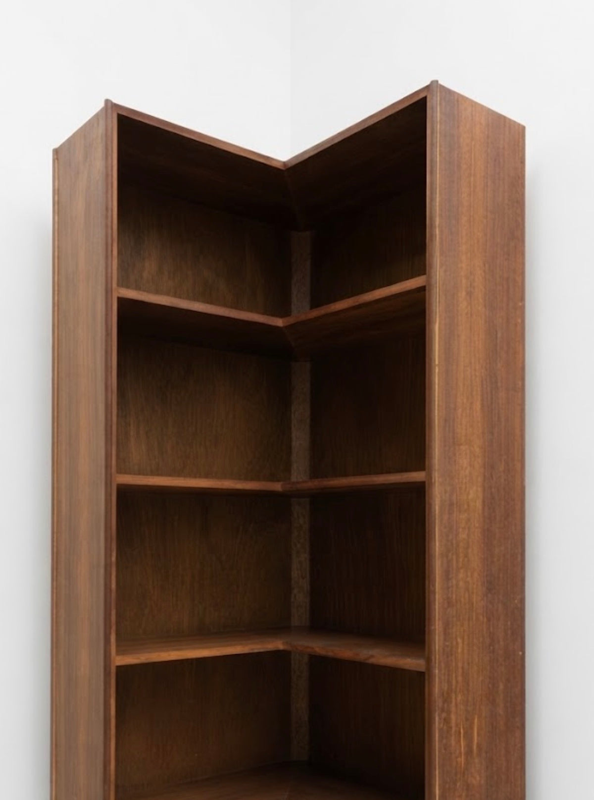 Mid Century Narrow Corner bookshelf black bean timber storage retro