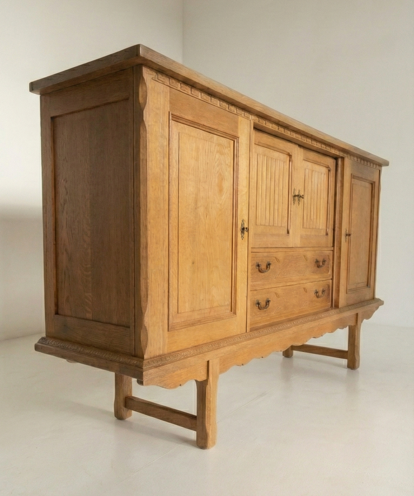 Mid Century Danish Henning KJAERNULF 1950s Oak Highboard