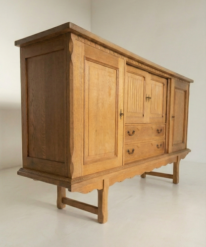 Mid Century Danish Henning KJAERNULF 1950s Oak Highboard