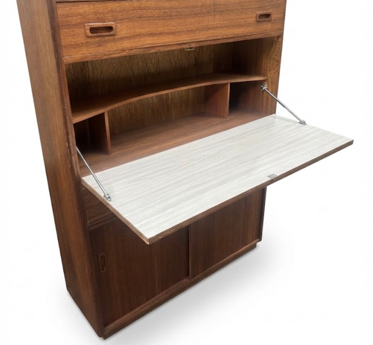 Mid Century Narrow Black bean liquor bar storage bookshelf