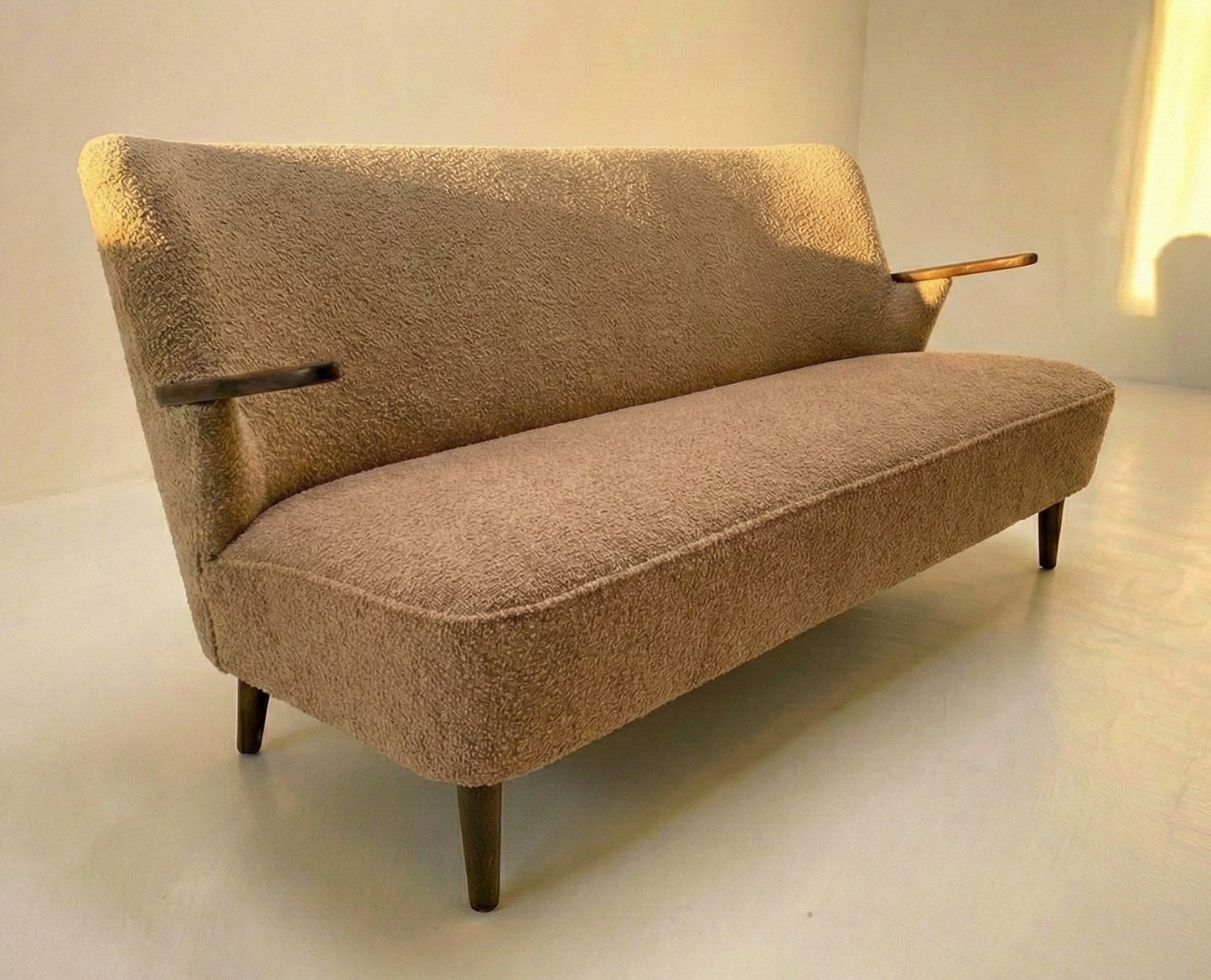 Mid Century Danish lounge sofa teak frame restro Custom Upholstery 3-4 week lead time