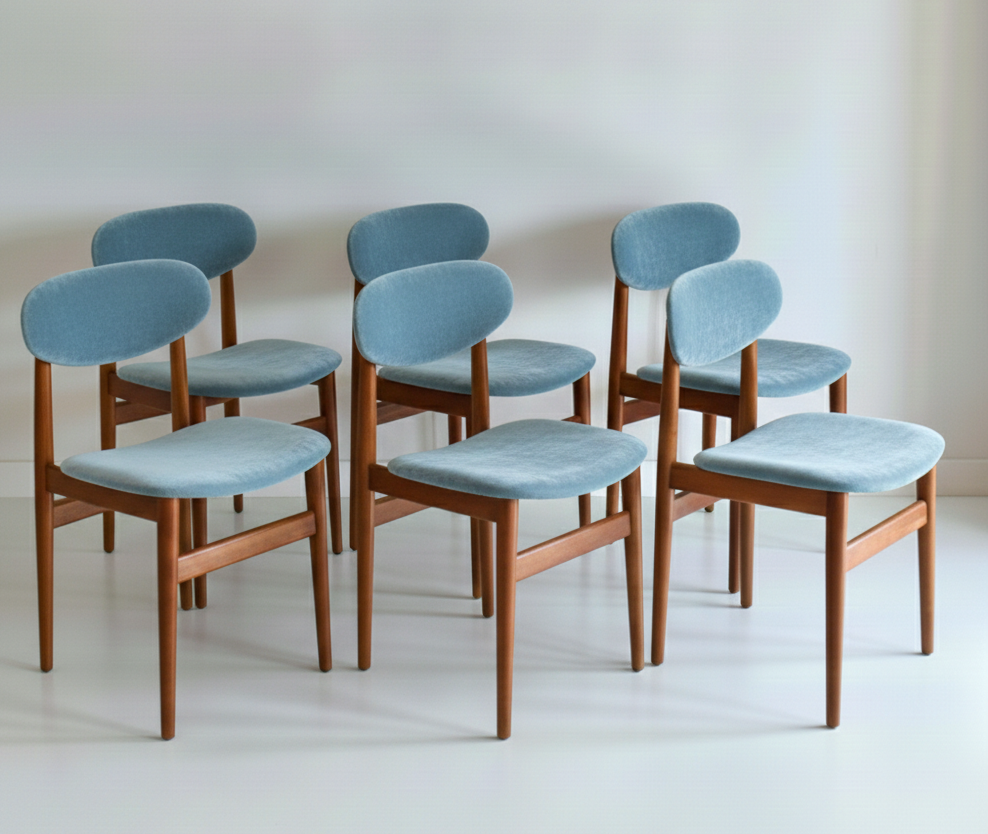 Mid Century Elite Bean Chairs set of SIX Tasmanian Ash CUSTOM UPHOLSTERY