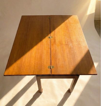 Mid Century Chiswell Coffee expanding card table teak smoke glass shelf RARE Model