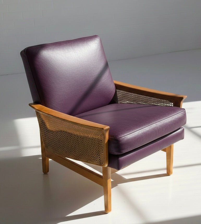 Mid Century Fler Fler line armchair with rattan Custom Order 3-4 week lead time