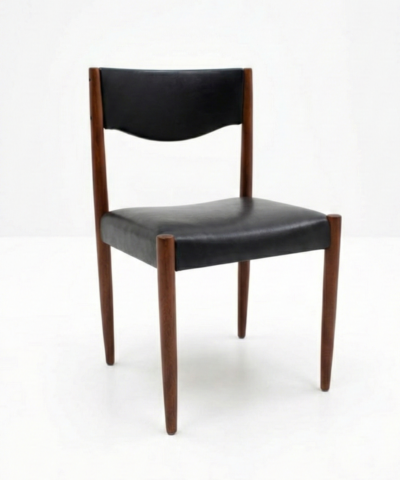 Mid Century Parker nordic black armchair vinyl set of six vintage 1960s chairs
