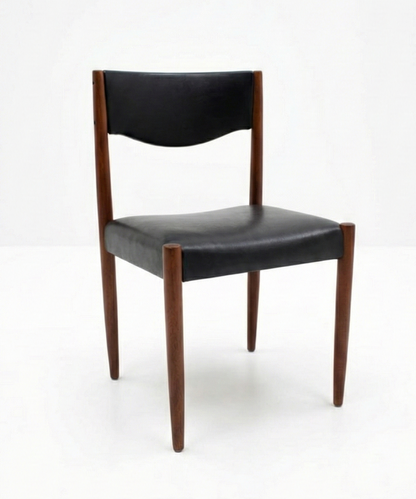Mid Century Parker nordic black armchair vinyl set of six vintage 1960s chairs