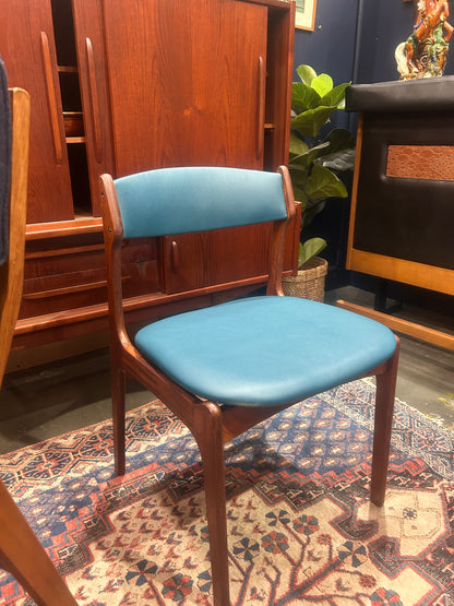 Danish Otto Larsen Dining Chairs with New Warwick Commercial Grade Vinyl