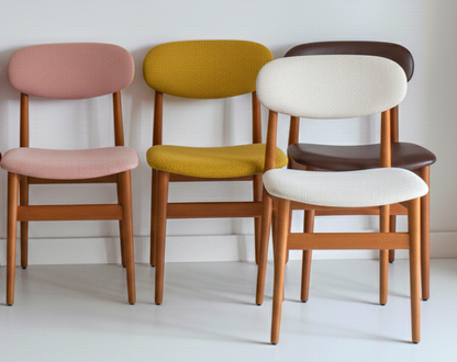 Mid Century Elite Bean Chairs set of SIX Tasmanian Ash CUSTOM UPHOLSTERY