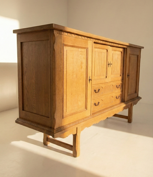Mid Century Danish Henning KJAERNULF 1950s Oak Highboard