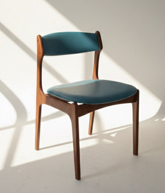 Danish Otto Larsen Dining Chairs with New Warwick Commercial Grade Vinyl
