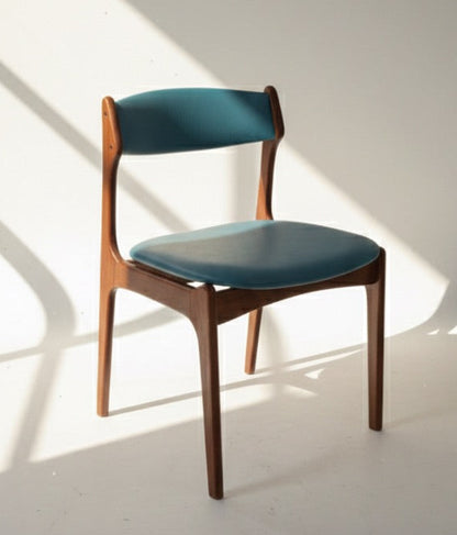 Danish Otto Larsen Dining Chairs with New Warwick Commercial Grade Vinyl