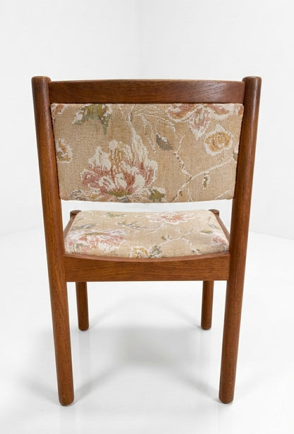 Mid Century Chiswell teak low profile chairs tubular curved mcm retro vintage floral upholstery