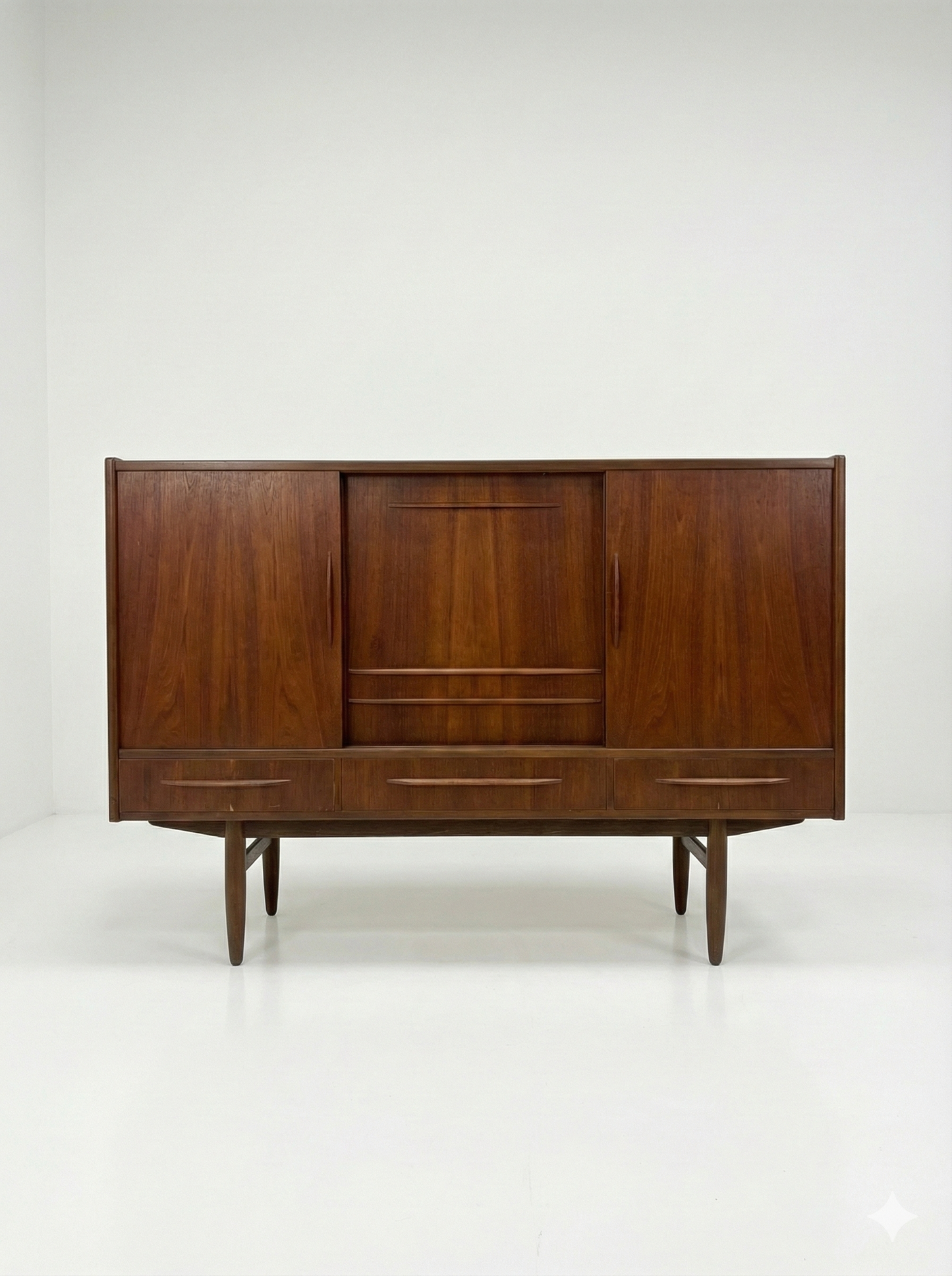 Mid Century Danish High board teak storage sideboard liquor cabinet mcm custom order