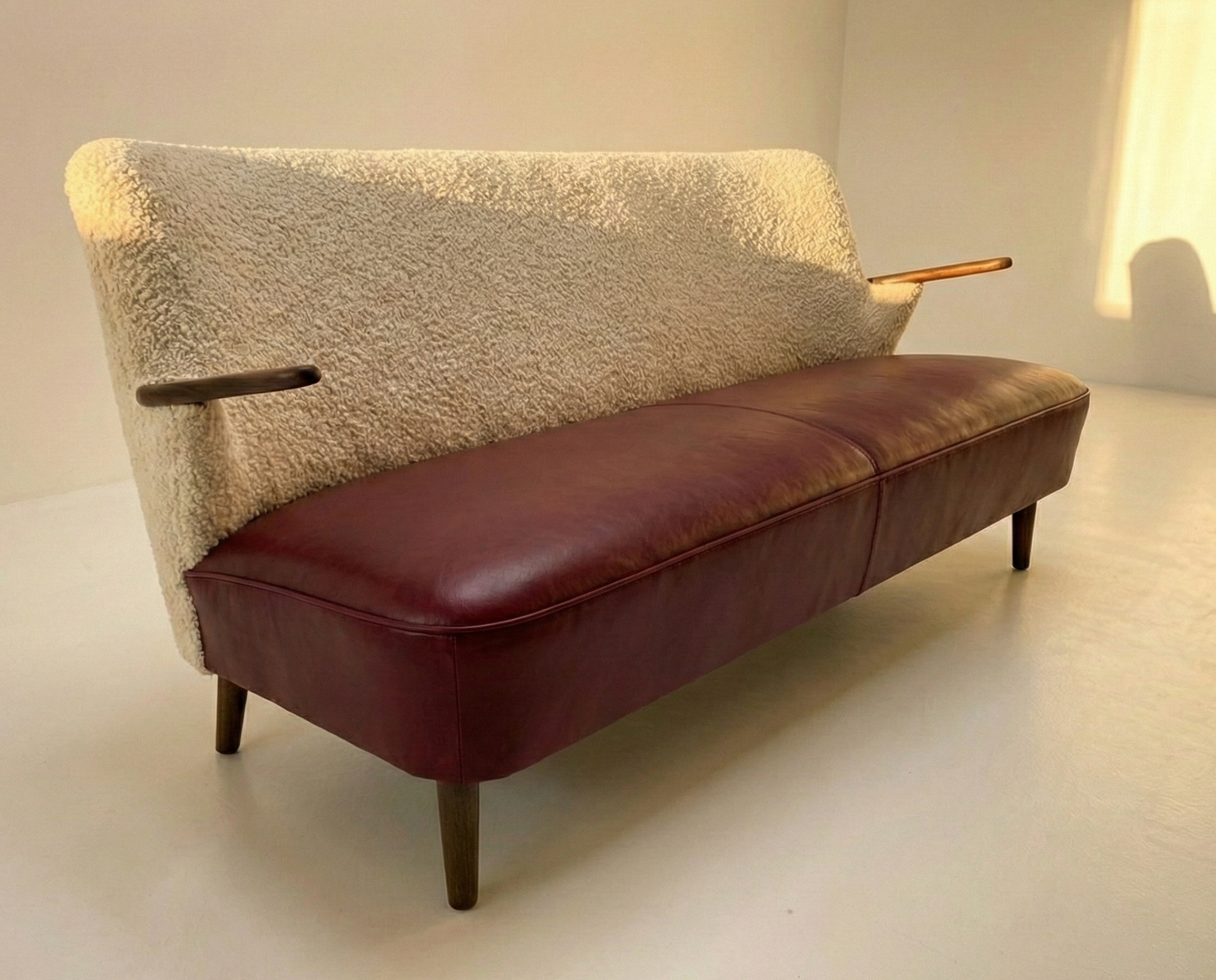 Mid Century Danish lounge sofa teak frame restro Custom Upholstery 3-4 week lead time
