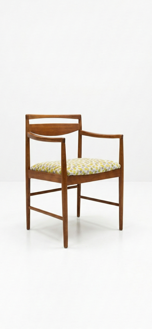 Mid Century McIntosh teak armchair carver seat mcm retro accent chair