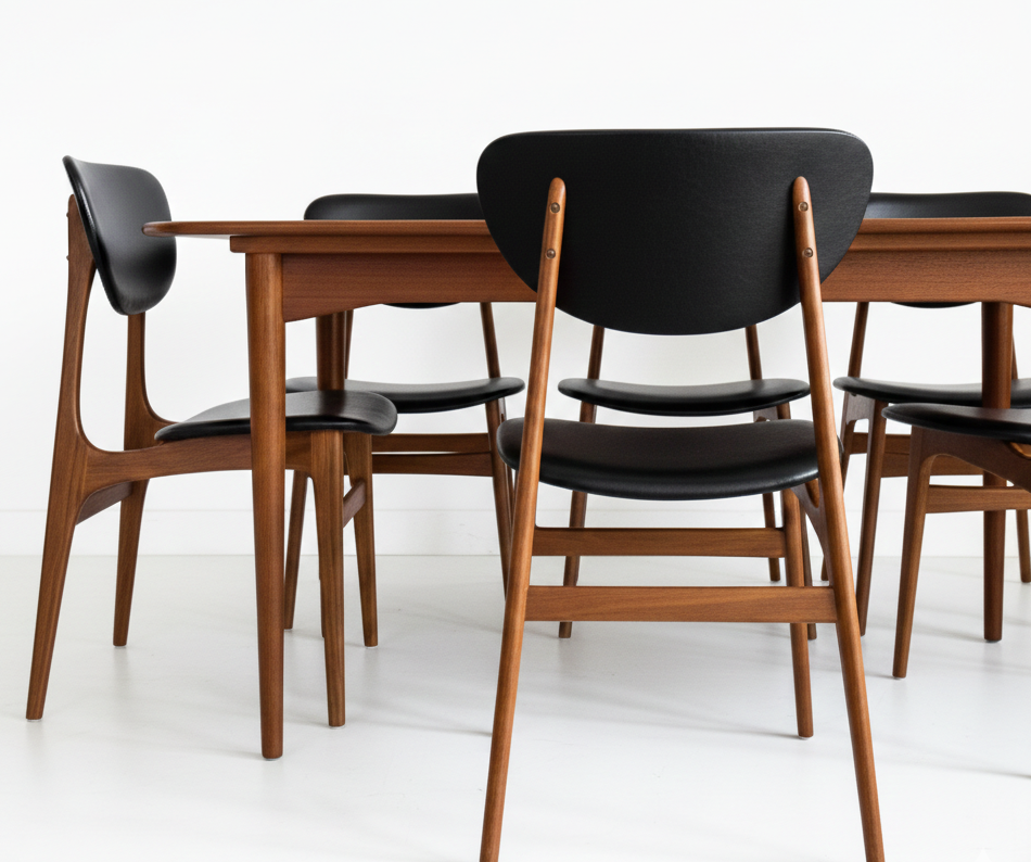 Mid Century Australian Elite Dining Chair Set of Six Custom Upholstery 3 - 4 week lead time MCM