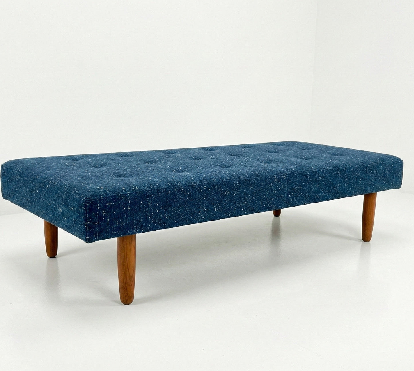 Mid Century Day bed lounge sofa teak cigar legs Custom Upholstery