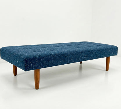 Mid Century Day bed lounge sofa teak cigar legs Custom Upholstery