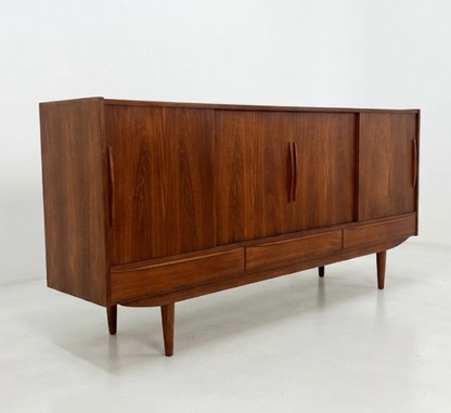 Danish Teak Highboard Sideboard, E.W. Bach Style — 1960s