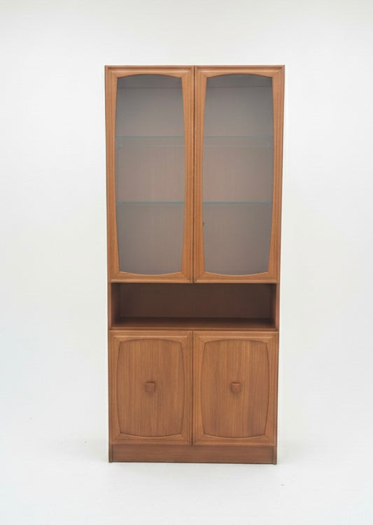 Mid Century Burgess tall cabinet teak china storage retro shelf storage