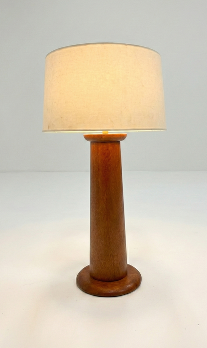 Pacific Green large table lamp solid palm wood base vintage shade