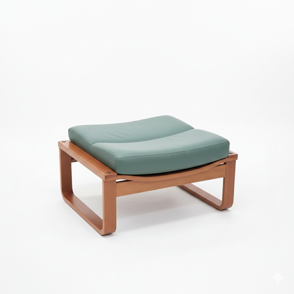 Mid Century Tessa T 4 Sage Green Leather footstool ottoman